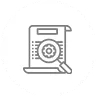 Aman Solutions For Cyber Security, text search white icon